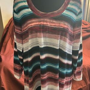 Premise Multicolor Striped Tunic Top